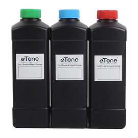 eTone Light Seal 3 x 1000 ml Chemical Storage Bottles in the Dark Chamber Film Photo Development for Laboratory Kitchen Liquids, Pastes, Granules, Photosensitive Resin