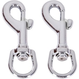 NQ Flag Swivel Snap Clips - Heavy Duty Metal Flag Snaps Hooks with Swivel Eyelet for Max 5/16" Diameter Flagpole Rope, Flag Pole Hardware, Clips for Flag, Pet Leash, Leather Craft (Silver, Pack of 2)