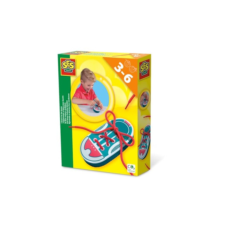 éS 14629 I Learn to Tie Shoes, Multicoloured, One Size