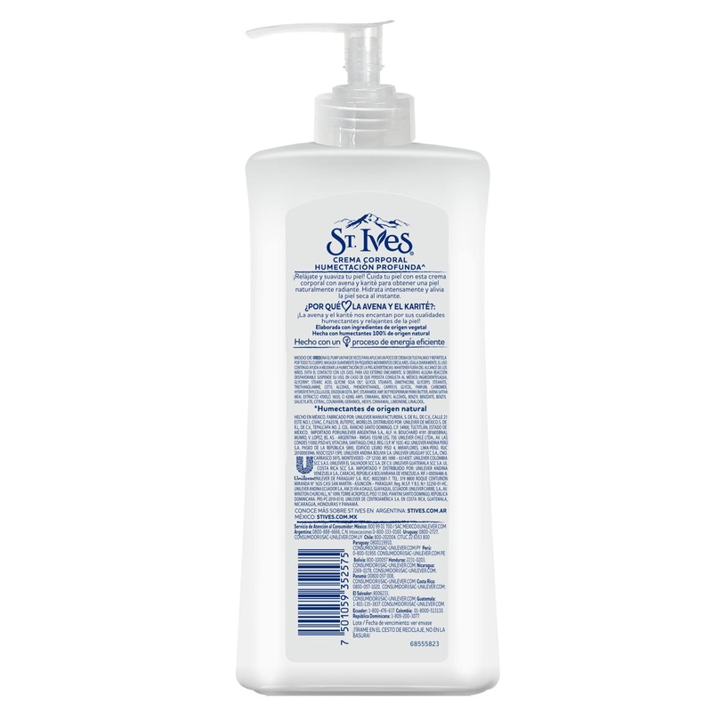 Crema Corporal St. Ives Avena y Karité 532 ml