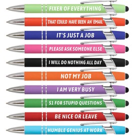Fancy Land Funny Pens Sarcastic Ballpoint Pens for Adults Snarky Office Supplies for Coworker Women Men Work Colleague Favors 10 PCS