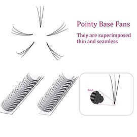 Fadlash (3D-0.07-D, 8-14 mm) Volume Eyelashes, 3D, 0.07 mm Thick, D Curl, 8-14 mm Length, Fan Eyelash Extensions, Russian Volume False Eyelashes, Premade Russian Lashes