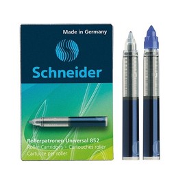 Schneider 852 Roller Ball Pen Cartridges, M, Royal Blue, 5 Packs of 5 Cartridges = 25 Cartridges