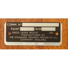 TRIUMPH TR250 TR5 TR4A SPITFIRE MK3 COMMISSION PLATE CONCOURS ORIGINAL RESTORE