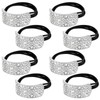 8pcs Sparkly Rhinestone Hair Ties,Crystal Ponytail Holders,Elastic Scrunchies,for Thin Thick