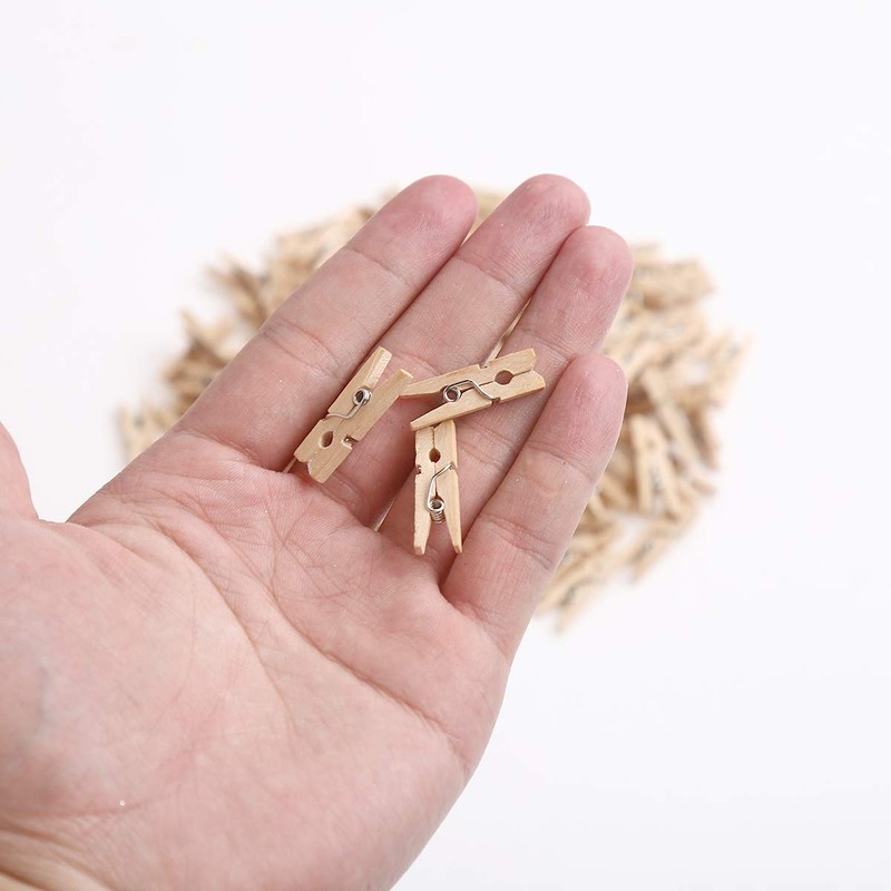 CCINEE 150 PCS Mini Wooden Clothespins,Multi-Function Clothespins Photo Paper Peg