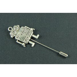 Miniblings Robot Tie Pin Pin Pin Steampunk 4 cm Handmade Fashion Jewellery Men's Jewellery Men's Jewellery Tie Clip Tie Clip, Metal, Without Stone