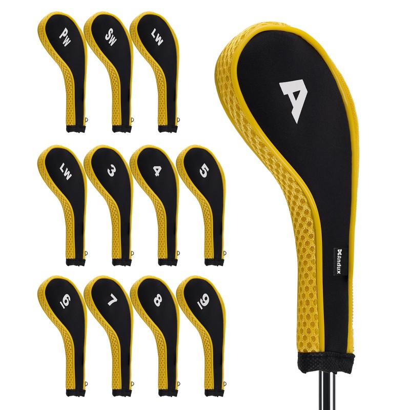 Andux 12pcs/Set Golf Iron Club Head Covers Number Print Long