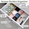 Dzueo 6 Pack Wood Drawer Dividers - Expandable Wooden Drawer