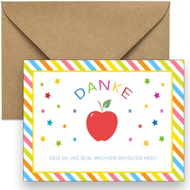 the lazy panda card company 5 Thank You Cards for Teachers and Teacher Assistants Suitable for School and Nursery.