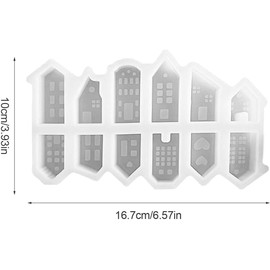 12 Pcs House Candle Mold, 3D Silicone House Molds, House Candle Gypsum Silicone Mold, Reusable Molds for Crafts, Christmas Candle Making Molds, Candle Making, Molds