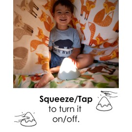 DesignNest Night Light, Snow Mountain lamp, Tap Control, Timer Setting, Soft Silicone, Dimmable, Soft Eye Caring, Rechargeable, Portable, Nursery lamp, Nursery Decor (Pink)