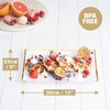 MATANA 6 White Plastic Serving Platters with Gold Border, Food