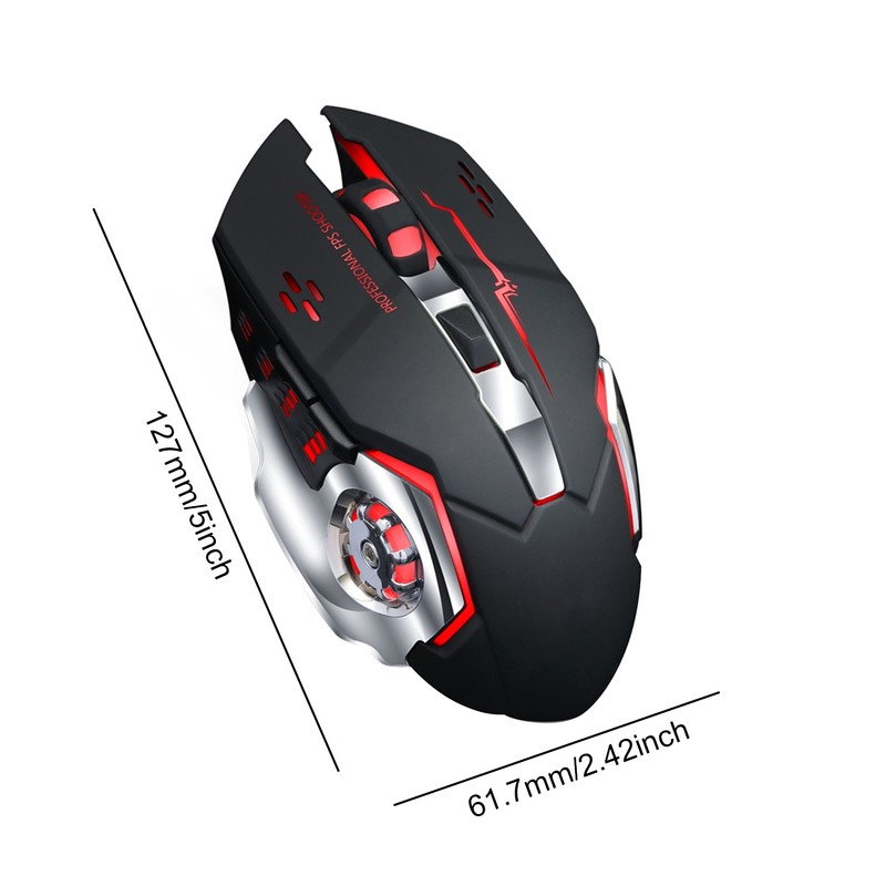Thunder Wolf Q13 Charging Mute Wireless Mouse Gaming Business Luminous