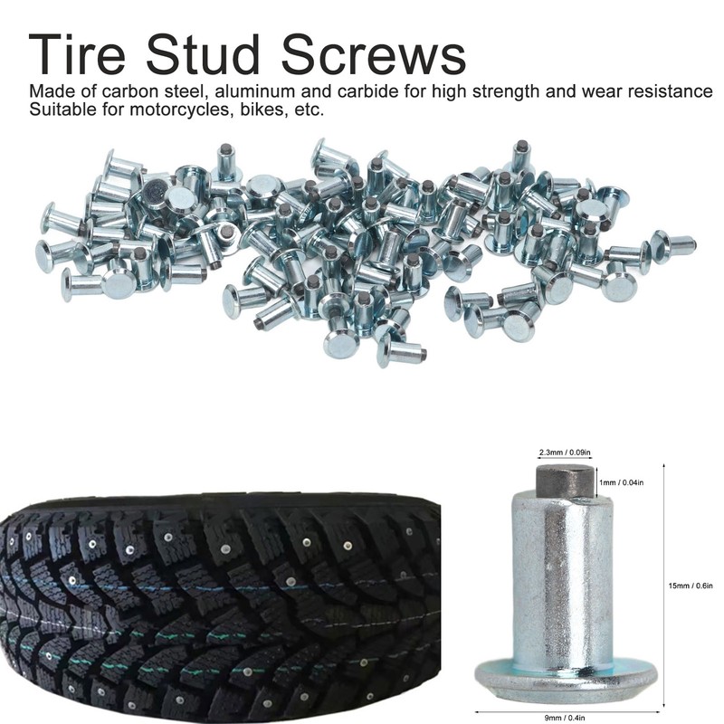 100 Pcs Bike Universal Tire Studs Skidproof High Strength Wearproof