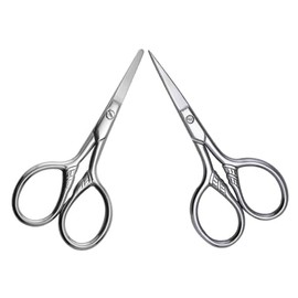 Men's Eyebrow Shaper Trimmer Scissors Set of 2 Stainless Cutting for Beard and