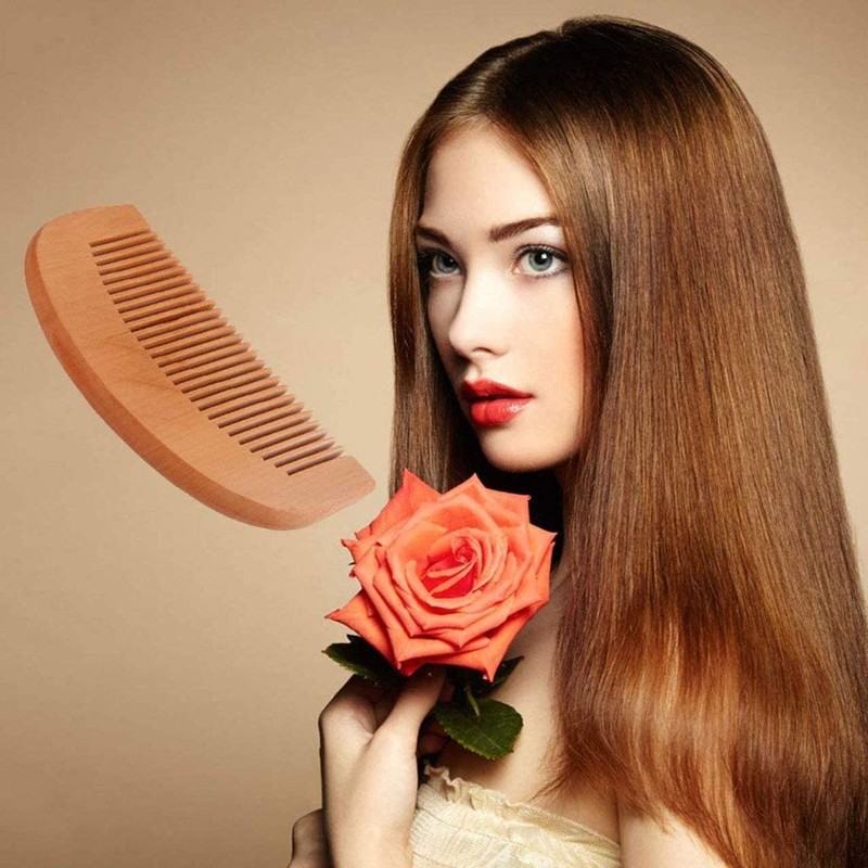 High Quality Wooden Comb, Natural Peach Wood Comb, Scalp Massage,