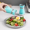 Lonffery Salt and Pepper Shakers, Stainless Steel and Glass Bottle,