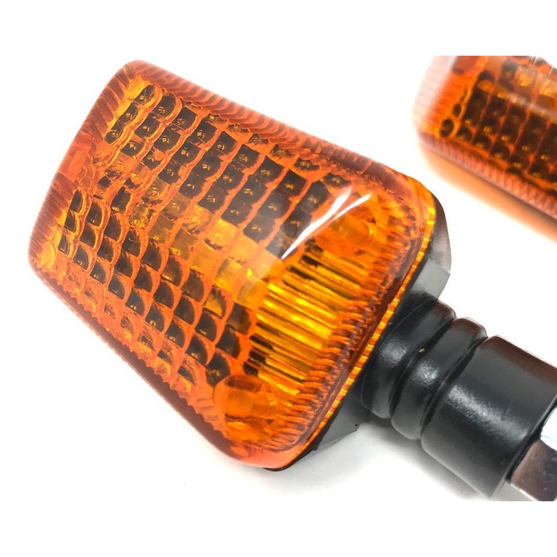 Motorcycle 21 W Indicator Pair Black with Yellow Lenses