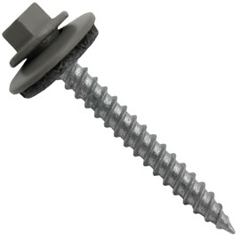 Metal Roofing Screws: (250) 12 x 2 Pewter Gray Hex Sheet Metal Roof Screw. Sharp Point Metal to Wood siding Screws. 5/8" EPDM Washer