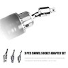 Swivel Socket Adapter Set 3 PCS 1/2” 3/8” 1/4” Rotatable