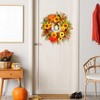 Autumn Wreath with LED Lighting 45cm Artificial Sunflowers and Autumn