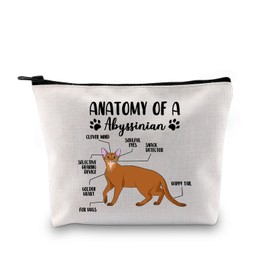 G2TUP Funny Abyssinian Gift Anatomy Of A Abyssinian Makeup Bag Abyssinian Cat Mama Cosmetic Bag Abyssinian Owner Gift (A Abyssinian MB)