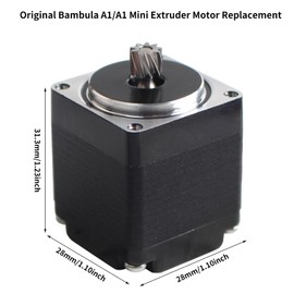 BCZAMD 3D Printer Accessories Bambuolab A1 Extruder Motor Replacement: 28 Stepper Motor Pancake DC 24V 0.5A 2 Phase 1.8 Step Angle for Drive A1 Mini Extruder in Motion