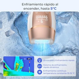 Depilación Láser Zairuz Ice Cool para Mujeres y Hombres, Dispositivo de Depilación Ipl para Cuerpo, Rostro, Piernas, Axilas