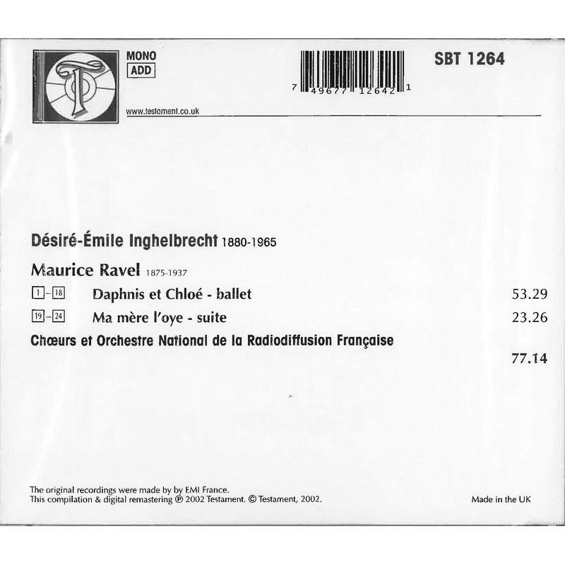 Daphnis Et Chloe - Ballet, Ma Mere L'oye (Enghelbrecht)