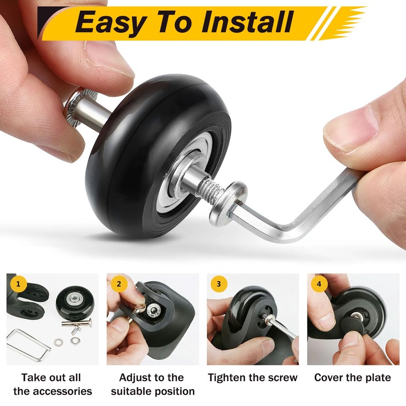 Forhandy Suitcase Wheels Replacement Wheels 4 Pieces 50 x 18