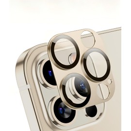 Korecase [2 Pack for iPhone 12 Pro Metal Camera Lens Protector, Gold | Strong Adhesion, 9H Hardness, Dust Resistant, Scratch Resistant,