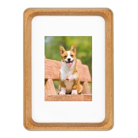TEYCLZORE 3.5x5 inch Wooden Small Photo Frame, Cute Mini Picture Frame, Displays 5x7cm Photos with Mat, Natural Beech Wood Picture Frames 3.5" x 5" Picture Frames, for Home Decor Tabletop Display