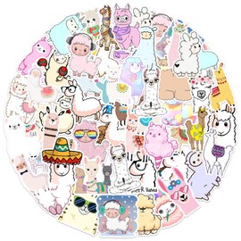 100PCS Alpaca Stickers,Cute Animal Stickers,Teens Boys and Girls Sticker Pack Vinyl Skateboard Guitar Door Laptop Luggage Car Bike Water Bottle Birthday Party Supplies Stickers