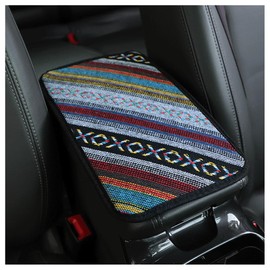 Car Center Console Cover,Boho Car Accessories Car Armrest Box Pad for Comfortable Support,Universal Armrest Cover for Car Truck SUV Center Console,Car Decorations Interior Aesthetic (Armrest cover-A)