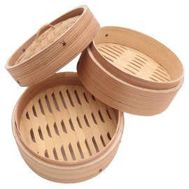 Ceilo Sugiki FH850232324M Main Unit and Lid Set of 2, 7.1 inches (18 cm), Commercial Wok Seiro Steamer