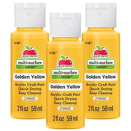 Apple Barrel - Pintura acrílica multisuperficies, color amarillo dorado (paquete de 3) 2 onzas, 21966EA - (paquete de 3)