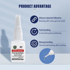 Silicone Glue,Adhesive for Silicone,for bonding Between Silicone and Silicone, Silicone and Other Material.Instant Super Glue for Silicone, Silicone Rubber, TPU, TPR, TPE, Liquid Silicone