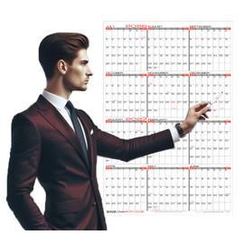 JJH Planners - Paper - 24" x 36" Large Academic 2026-2027 Wall Calendar - Vertical 12 Month Yearly Annual Planner (P-26-27v-24x36)