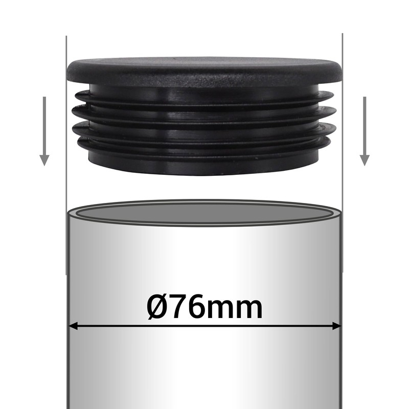 SKIR'CO (2 pcs) Round Tube Inserts 76 mm, Fence Post