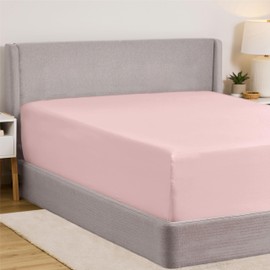 Gorilla Grip Fitted Stay in Place Twin Bed Sheet, Extra Deep Pocket Sheets, Soft Breathable Lightweight Microfiber, All Around Elastic Bottom, OEKO-Tex, Wrinkle, Fade, and Shrink Resistant, Light Pink