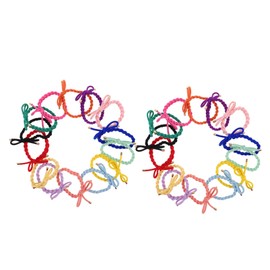 Baluue 28pcs Bowknot Hair Ties for Women Soft Hair Elastics Non Damaging Ponytail Holders Elegant Charming Design
