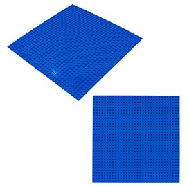 Tiardey Pack of 4 Building Plates for Building Blocks Premium Building Plates Compatible with Most Brands（25.5 x 25.5 cm） Green+Blue