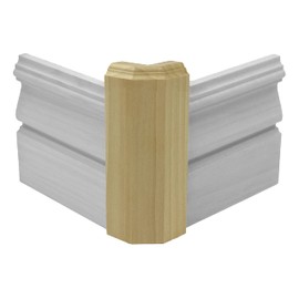 1 3/4" x 1 3/4" x 6" Poplar (Paint Grade) Square Outside Corner Base Block, Trim Molding (6)