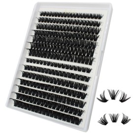 Bransfy 252pcs 80D+100D Thick Volume Eyelashes Clusters Natural Eyelash Extensions Russian D Curl Individual Eyelash Cluster Makeup Tools Lashes(80D+100D-0.07D 9-16mm)