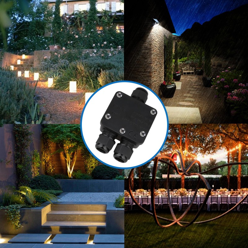 Helunsi Waterproof Junction Box 3 Way, IP68 External Waterproof Electrical