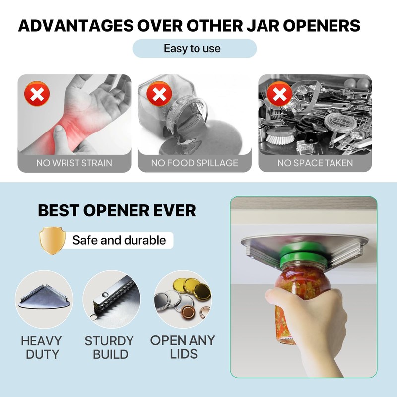 Upgraded Stainless Steel Jar Opener for Seniors – Easy One-Handed