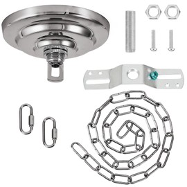 SHENGQINGTOP Heavy Duty Light Fixture Canopy Kit 5.3 Inches Diameter & 5.9 Feet Chain Ceiling Mounting Hardware for Pendant Light, Chandelier or Swag Light Fixtures, Chrome