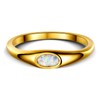TUNGSTORY Rings for Women 14K Gold-Plated Wedding Ring Oval Opal