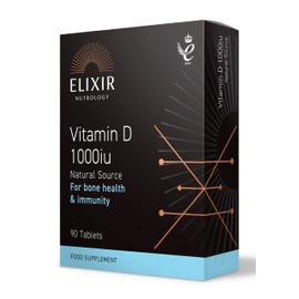 ELIXIR NUTROLOGY Vitamin D 1000iu - High Strength 90 Tablets, Supports Normal Immune System, Muscle Function & Bone Health - Vegetarian-Friendly. Made in The UK
